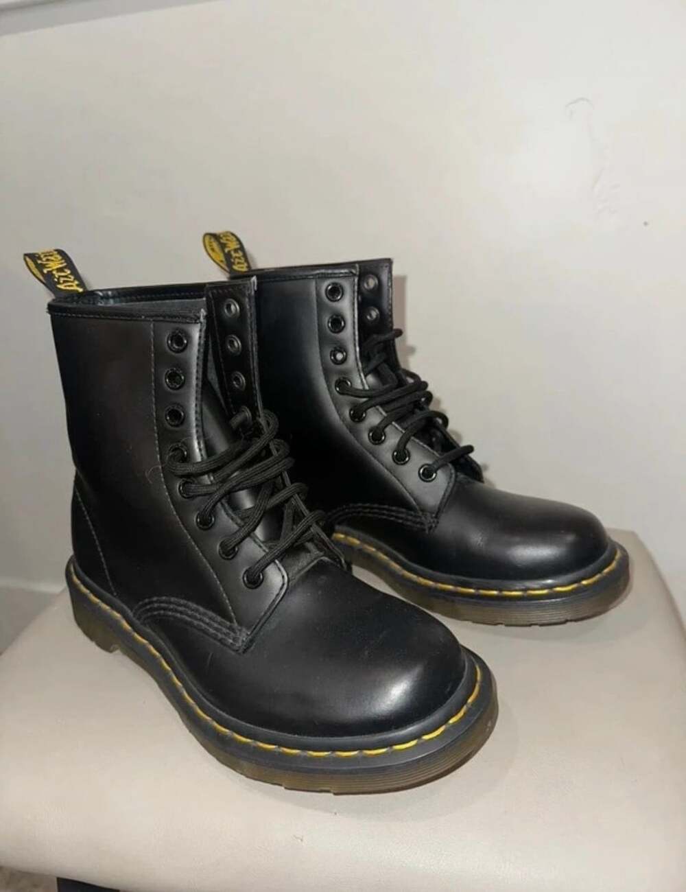 Dr. Martens 1460 Smooth Leather Boots Size 4 US Black